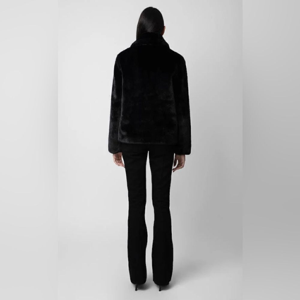 ZADIG & VOLTAIRE jacket BLACK FAUX MINK FUR COAT. Freeze color NWT. M/L - Picture 3 of 15
